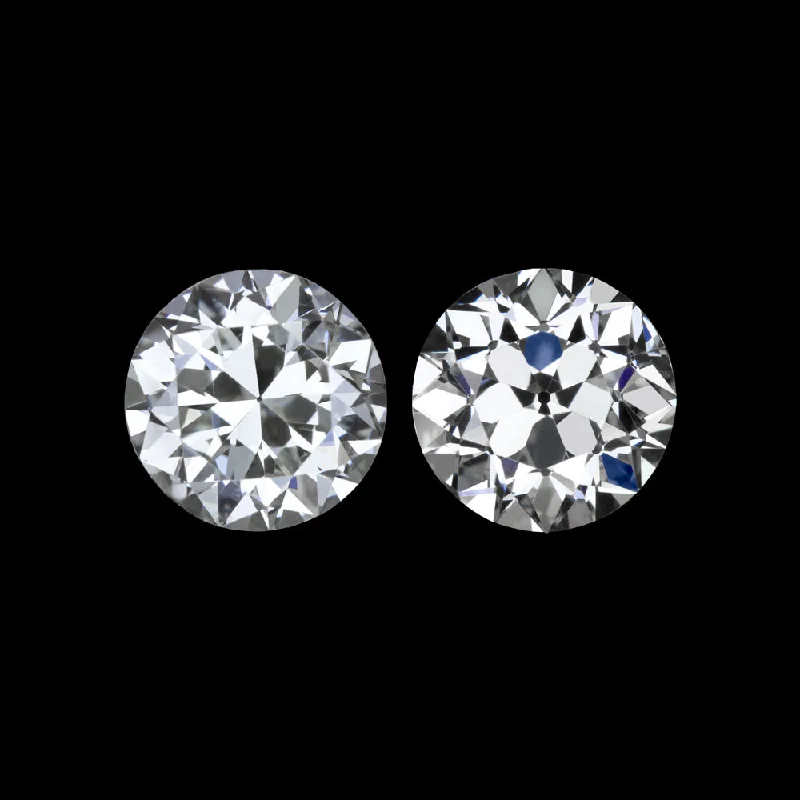 Eco-Friendly Earrings For Sensitive Skin-0.56ct OLD EUROPEAN CUT DIAMOND STUD EARRINGS F-G VS2-SI1 PAIR LOOSE VINTAGE