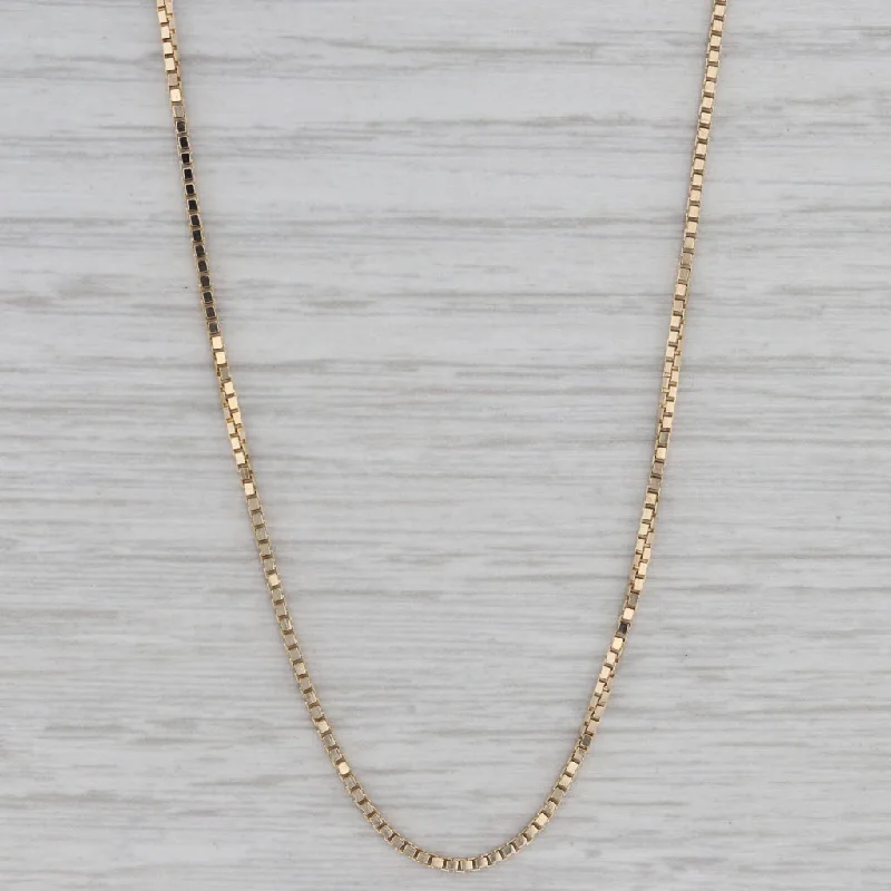 Trendy Layered Necklaces For Fashion-18" 1mm Box Chain Necklace 14k Yellow Gold Italian Lobster Clasp