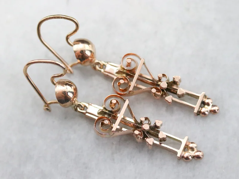 Classic Pearl Earrings For Bridal Look-Upcycled Gold Victorian Drop Earrings