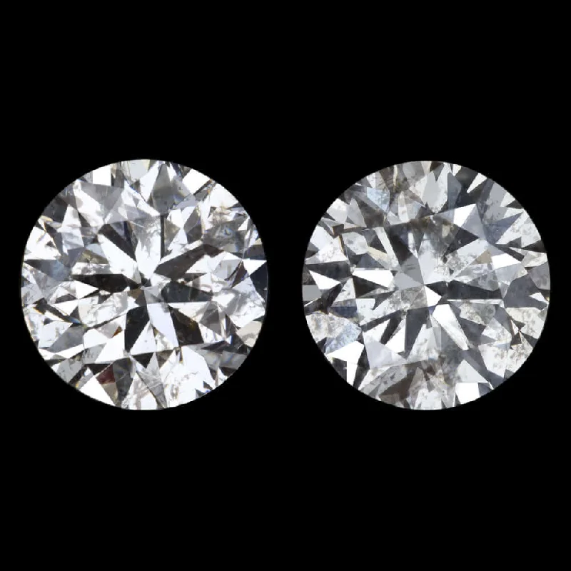 Cute Earrings For Kids Parties-2.10ct VERY GOOD CUT DIAMOND STUD EARRINGS ROUND BRILLIANT MATCHING PAIR NATURAL