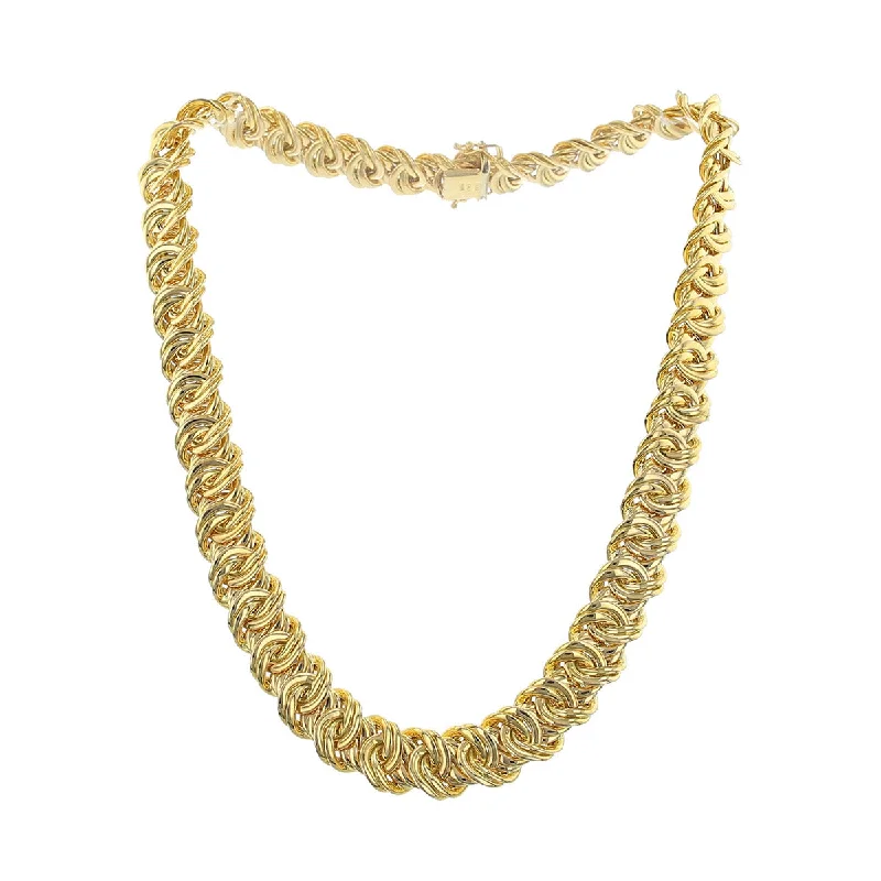 Elegant Sapphire Necklaces For Special Occasions-14K Yellow Gold 13mm Twisted Link Necklace