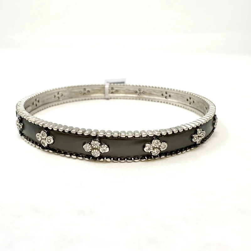 Elegant Bridal Bangles-Freida Rothman A Clover Stackable Bangle Bracelet