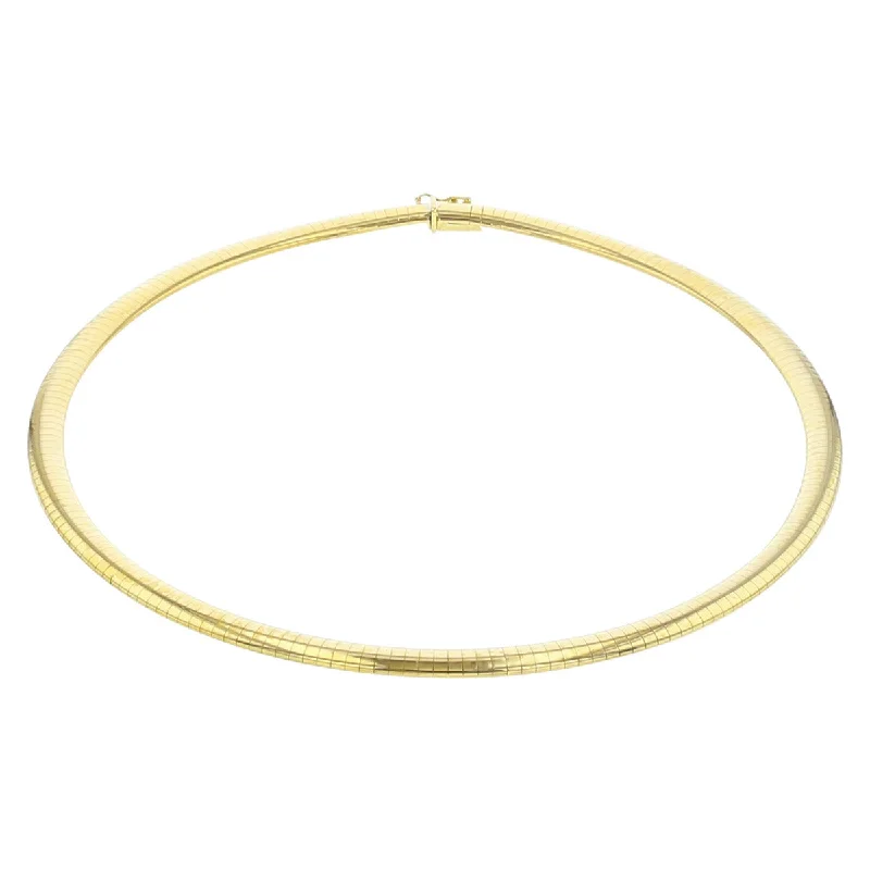 Affordable Silver Necklaces For Casual Wear-16-Inch 14K Yellow Gold Omega Necklace