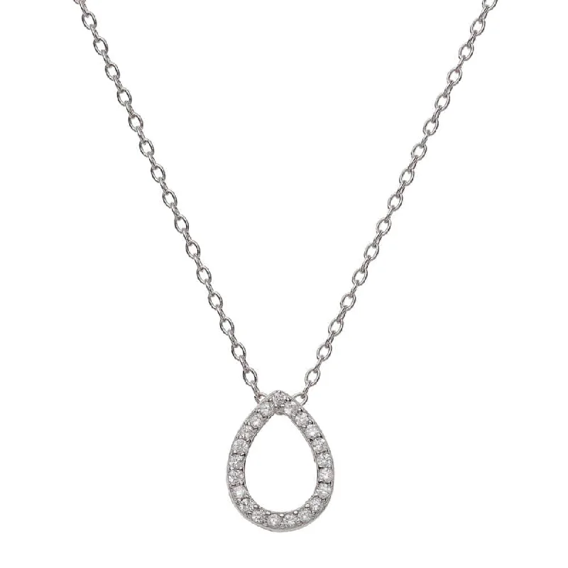 Elegant Chain Necklaces For Brides-DEWDROP NECKLACE, SILVER