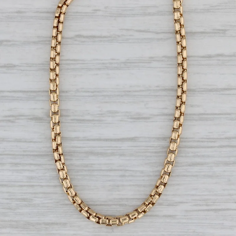 Classic Gold Necklaces For Timeless Style-David Yurman Box Chain Necklace 18k Yellow Gold 24" 2.7mm Lobster Clasp