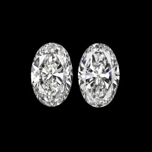 Artistic Hoop Earrings For Casual Looks-OVAL CUT DIAMOND MATCHING PAIR F-G VS-SI1 .40ct STUD EARRINGS LOOSE SHAPE ACCENT