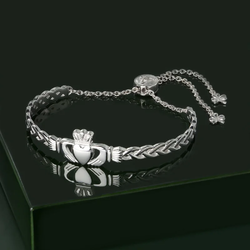 Bangles For Baby Girls-Celtic Claddagh Draw String Bangle