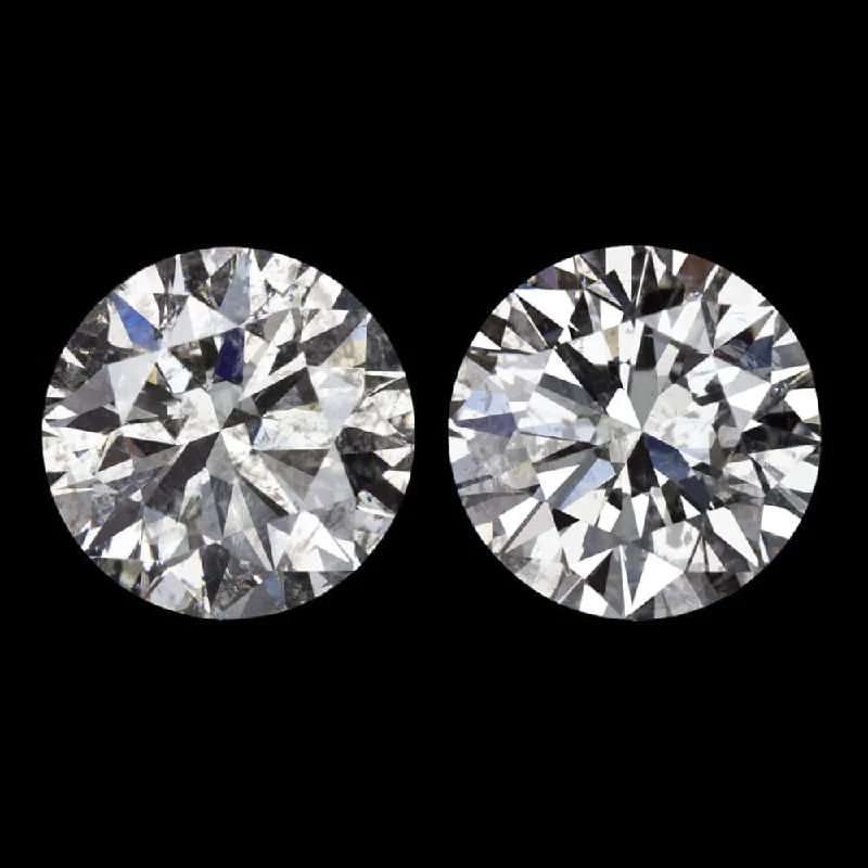 Beautiful Earrings For Birthday Gifts-1.89ct NATURAL DIAMOND STUD EARRINGS MATCHING PAIR ROUND BRILLIANT CUT 2 CARAT