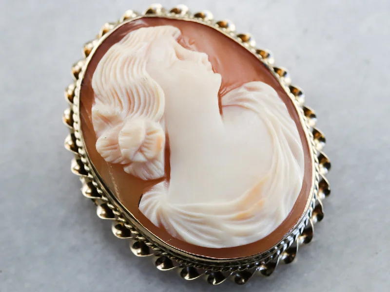 Classic Brooch For Stylish Look-Mid Century Cameo Brooch or Pendant