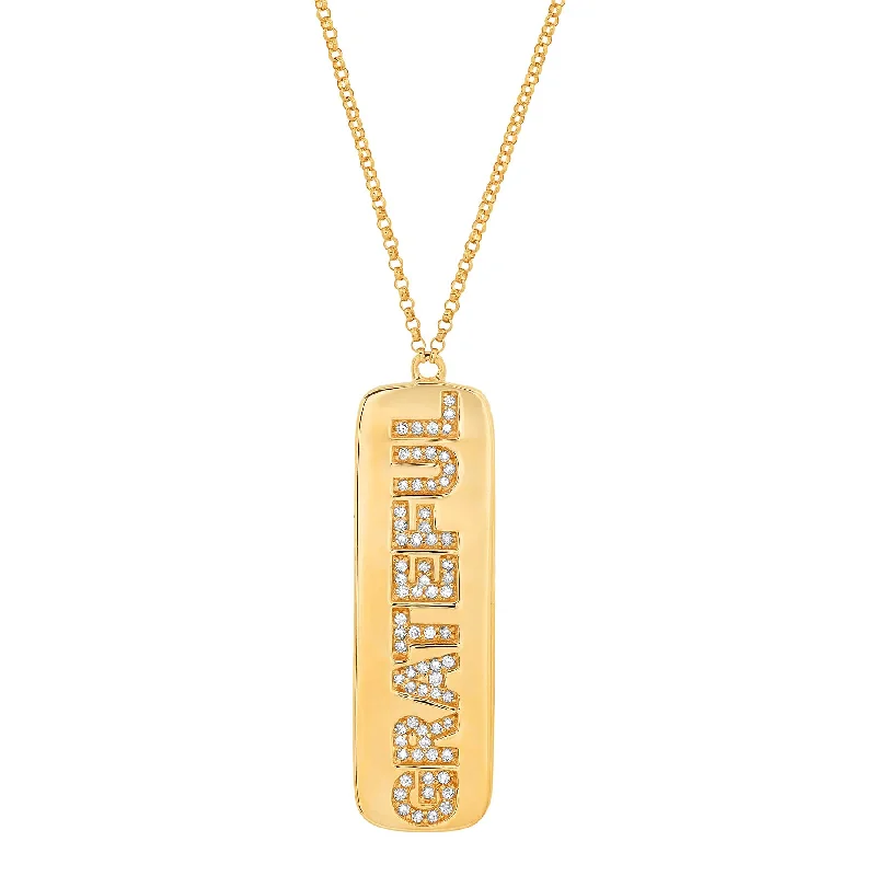 Sparkly Necklaces For Evening Parties-GRATEFUL TAG NECKLACE, GOLD