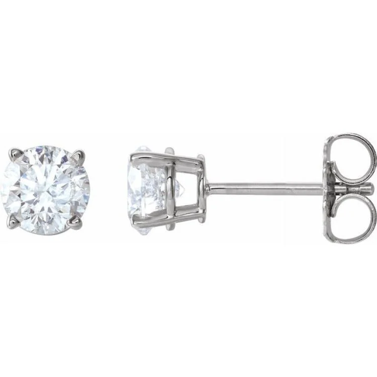 Beautiful Stud Earrings For Weddings-14K White 1 CTW Natural Diamond Stud Earrings