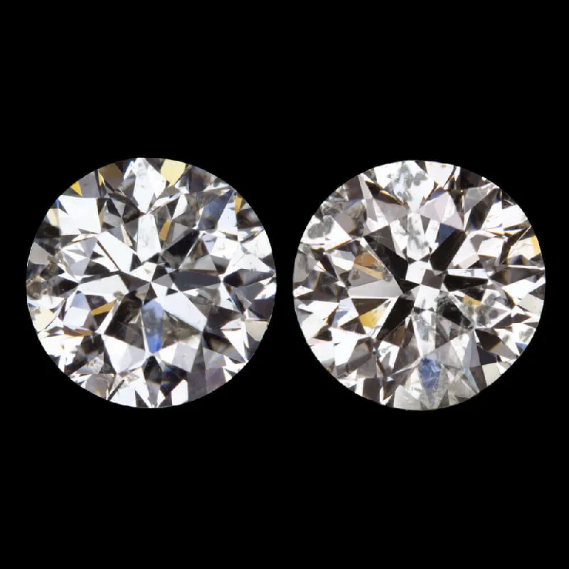 Elegant Earrings For Anniversary Celebrations-2.04ct VERY GOOD CUT DIAMOND STUD EARRINGS ROUND BRILLIANT MATCHING PAIR 2 CARAT