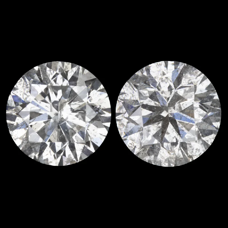 Fancy Hoop Earrings For Night Out-3.58ct DIAMOND STUD EARRINGS VERY GOOD ROUND BRILLIANT CUT NATURAL PAIR 3.5ct