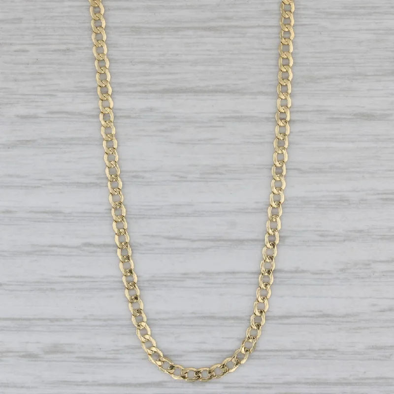 Elegant Drop Necklaces For Evening Parties-17.75" 2.5mm Curb Chain Necklace 14k Yellow Gold