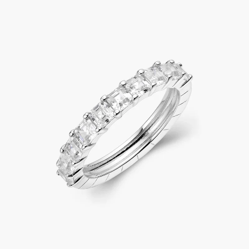 Stylish Minimalist Rings For Fashionable Women-Asscher Half Band