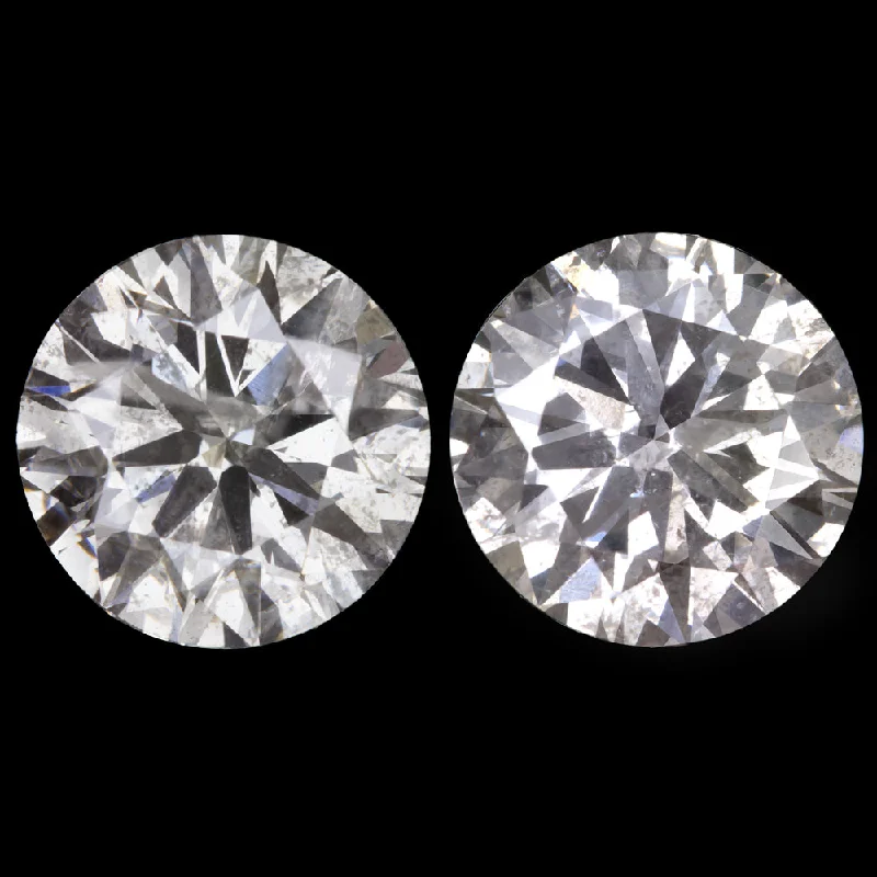 Ethnic Earrings For Cultural Events-4.02ct VERY GOOD CUT DIAMOND STUD EARRINGS ROUND BRILLIANT MATCHING PAIR 4 CARAT