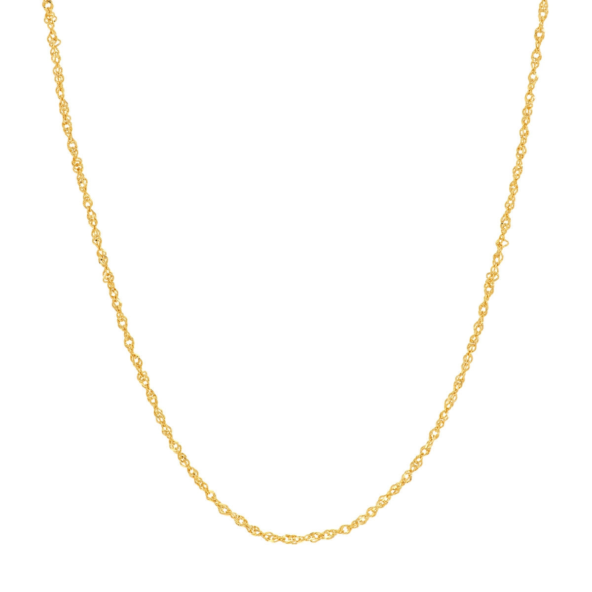 Crystal Necklaces For Sparkling Look-14K Yellow Gold Sparkle Singapore Necklace