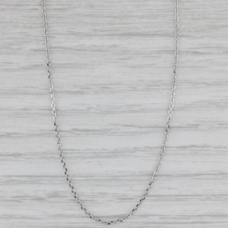 Chic Silver Necklaces For Stylish Look-New Cable Chain Necklace 10k White Gold 16" 1.1mm