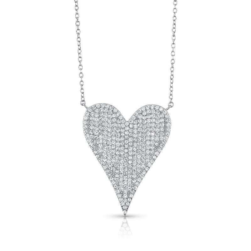 Stunning Gold Necklaces For Evening Glam-MY ENTIRE HEART CZ NECKLACE, SILVER