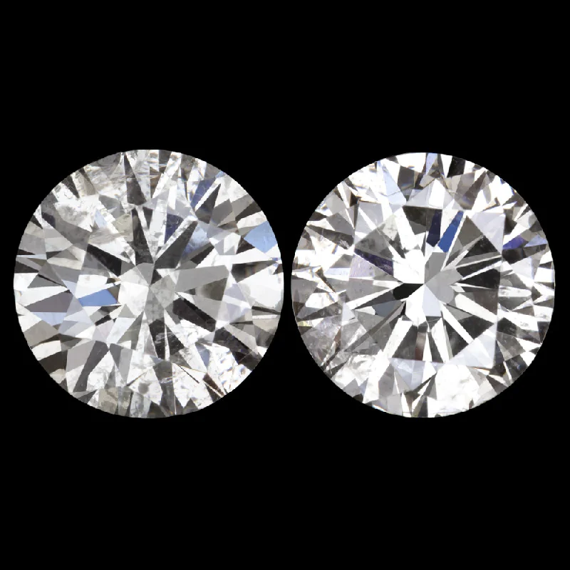 Large Statement Earrings For Special Days-1.33ct DIAMOND STUD EARRINGS 5.7m MATCHING PAIR ROUND BRILLIANT CUT 1.5ct SPREAD