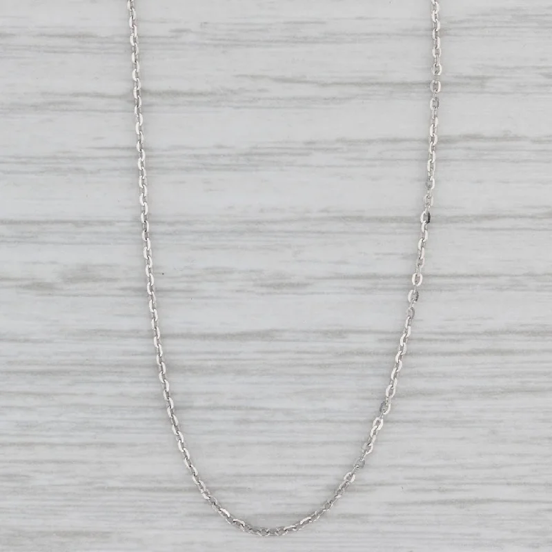 Layered Gold Necklaces For Fashion Enthusiasts-Cable Chain Necklace 18k White Gold 17.75" 0.6mm Italian