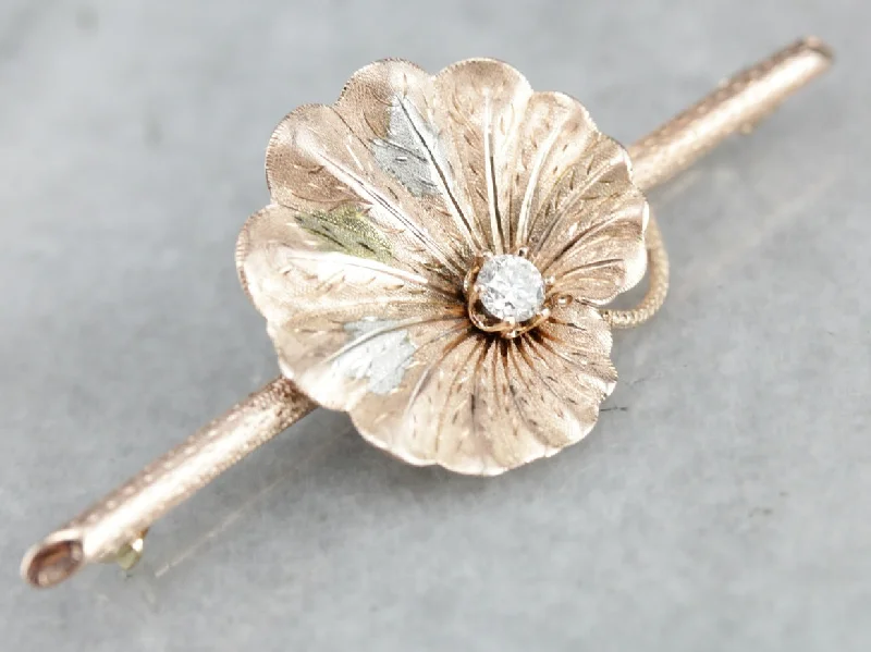 Rhinestone Brooch For Wedding-Vintage Diamond Lily Pad Brooch