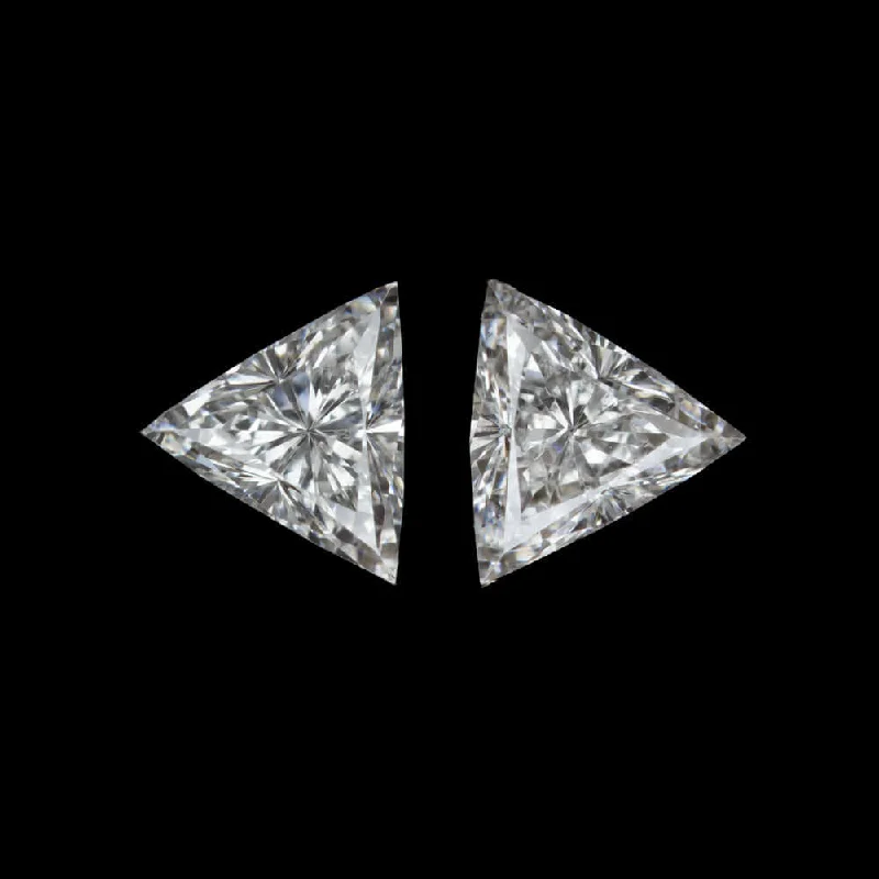 Stylish Earrings For Casual Weekends-F-G VS2-SI1 TRILLION CUT NATURAL DIAMOND MATCHING PAIR STUD EARRINGS TRIANGLE