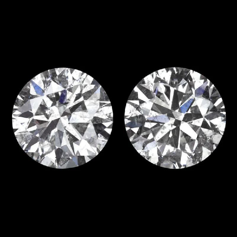 Bold Earrings For Street Style Looks-0.93ct E-F NATURAL DIAMOND STUD EARRINGS ROUND BRILLIANT CUT MATCHING PAIR 1ct