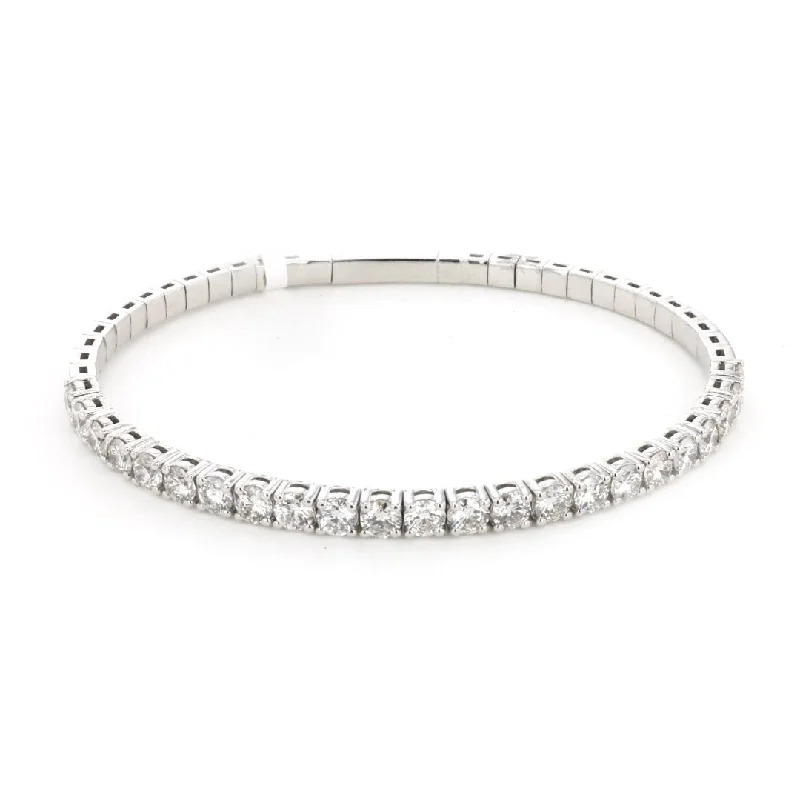 Bangles For Teenagers-4.01 ctw Diamond Bangle Bracelet