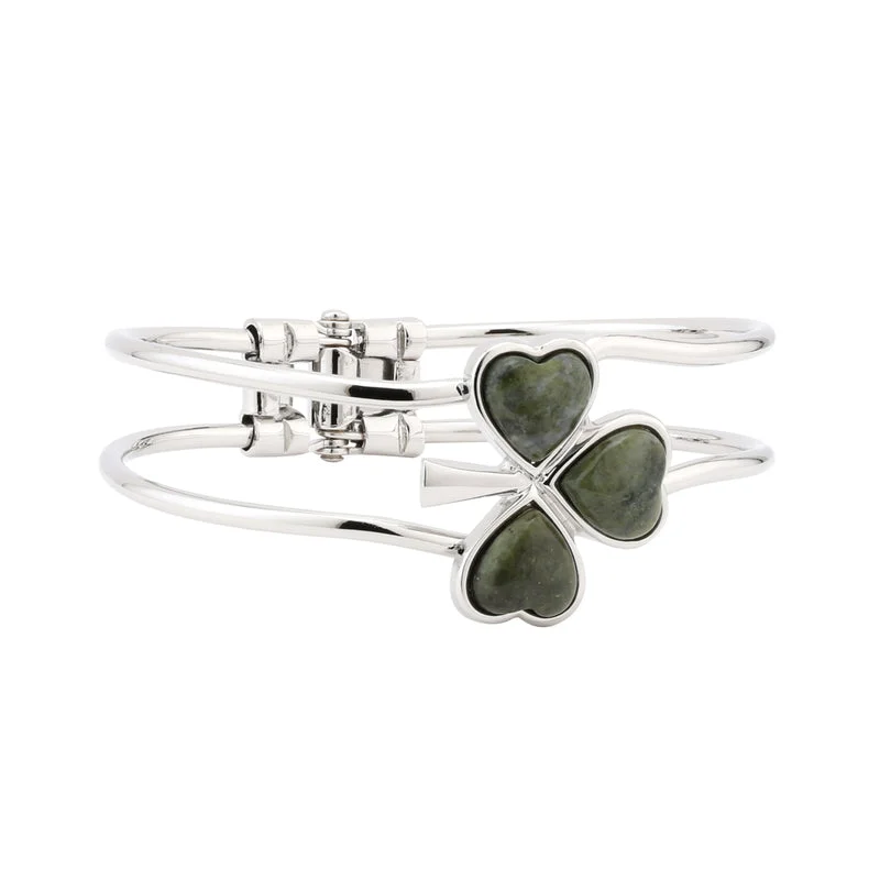 Statement Bangles Set-Connemara Marble Shamrock Bangle