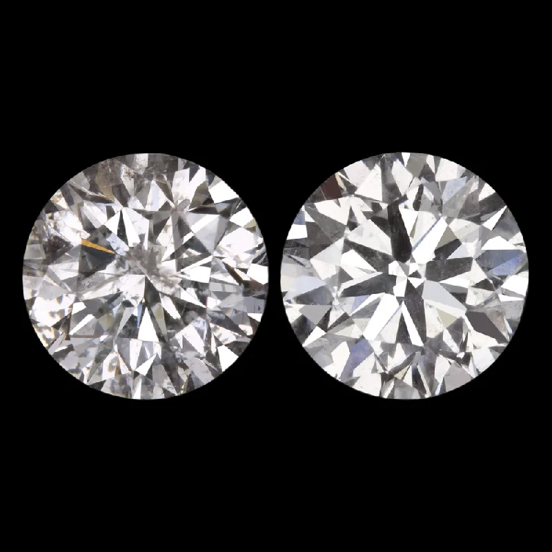 Unique Earrings For Special Gifts-2.10ct VERY GOOD CUT G-H SI DIAMOND STUD EARRINGS MATCHING PAIR ROUND 2 CARAT