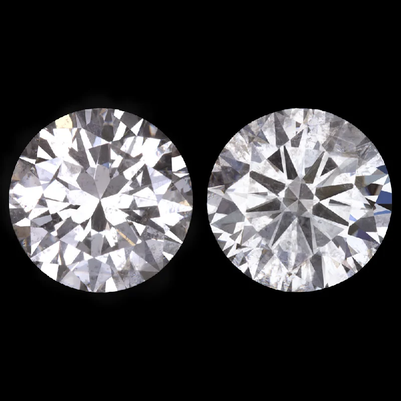 Chic Earrings For Day-to-Day Wear-3.5 CARAT VERY GOOD CUT DIAMOND STUD EARRINGS NATURAL ROUND BRILLIANT PAIR 3.5ct