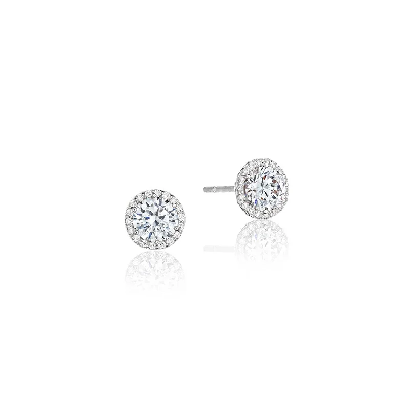 Simple Hoop Earrings For Everyday Style-TACORI Bloom | Diamond Stud Earrings FE6705PLT