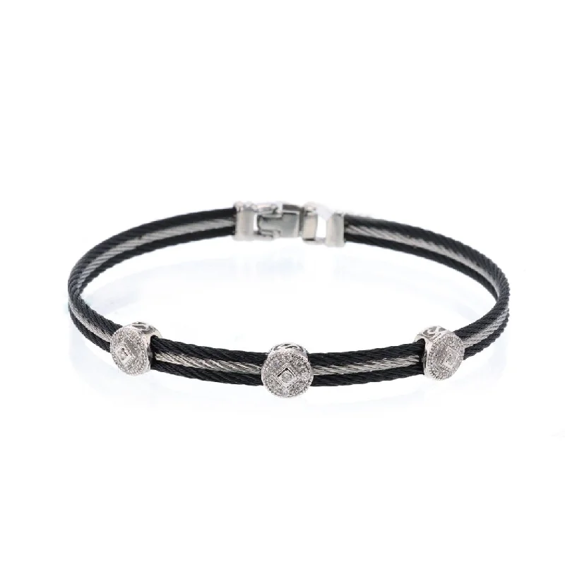 Trendy Bangles For Girls-0.14 ctw Diamond Bangle Bracelet