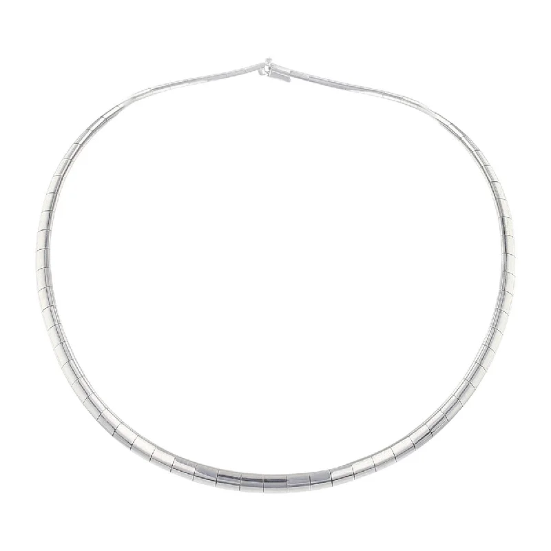 Affordable Necklaces For Everyday Style-16-Inch 14K White Gold Omega Necklace