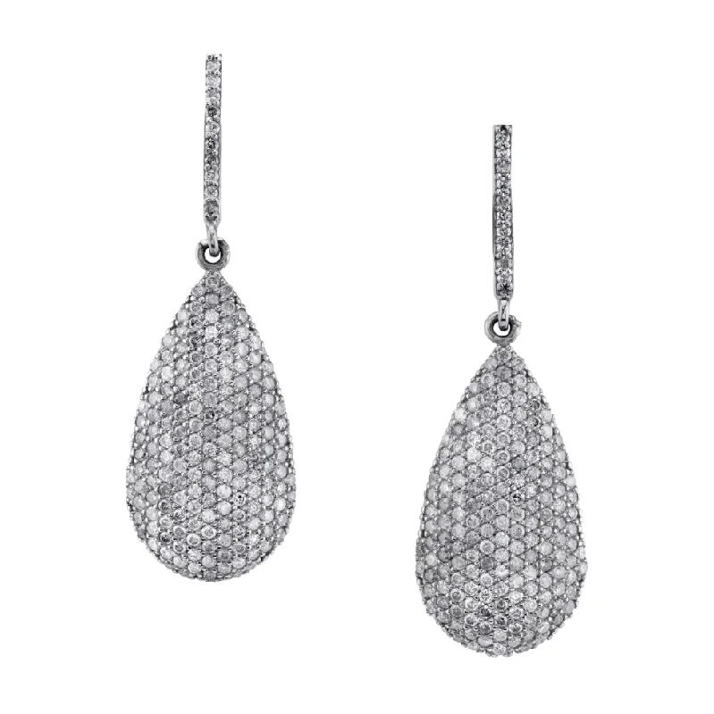 Fancy Earrings For Elegant Look-Diamond Teardrop Earrings  E0000039