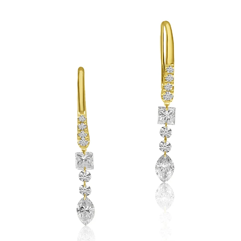 Elegant Stud Earrings For Weddings-DASHING DIAMONDS MARQUIS DROP EARRINGS E10189