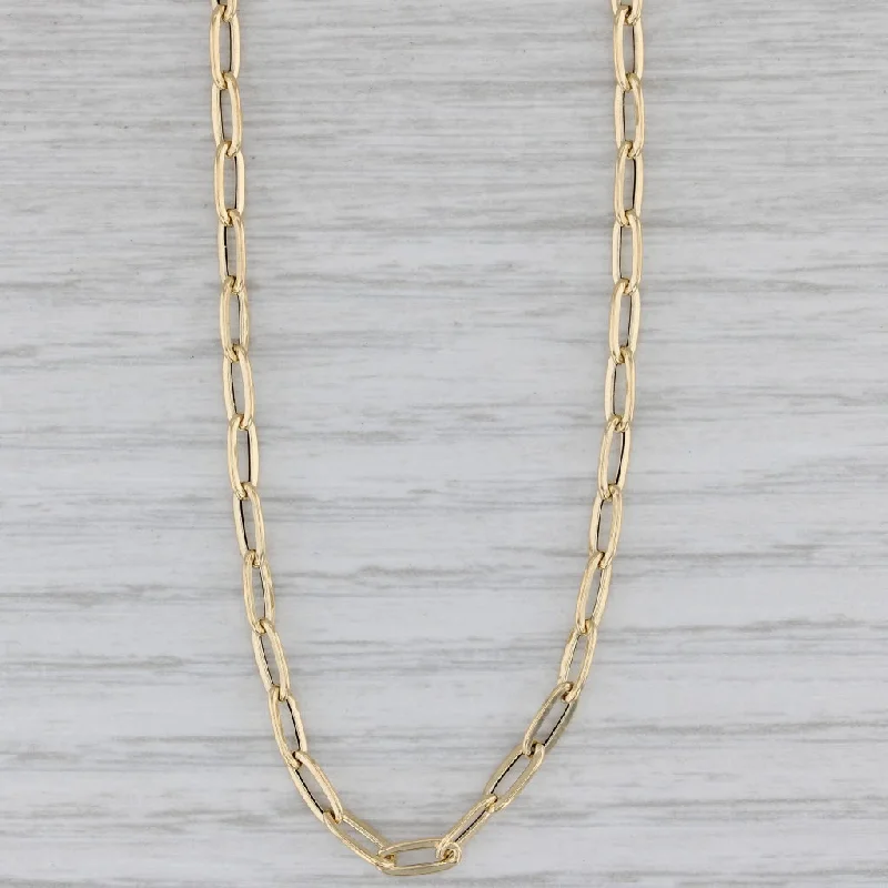 Unique Butterfly Necklaces For Special Gifts-Elongated Paperclip Chain Necklace 14k Yellow Gold 18" 3mm