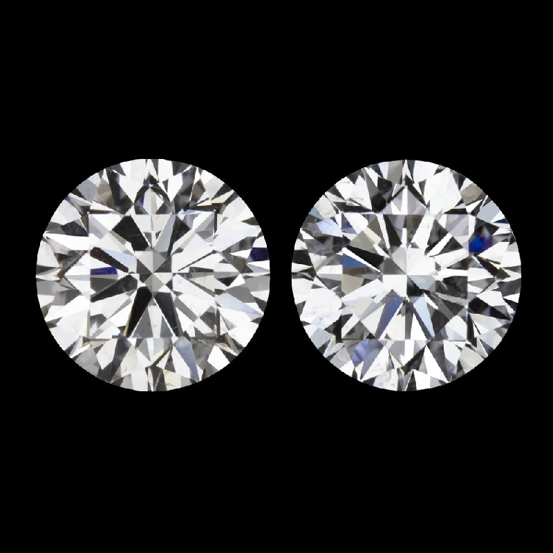 Artistic Earrings For Creative Souls-1 CARAT DIAMOND STUD EARRINGS GIA CERTIFIED 3x EXCELLENT CUT G SI2 ROUND PAIR