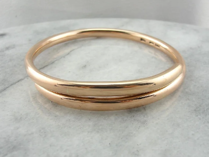 Bangles For Daily Wear-Rose Gold English Bangle Bracelet