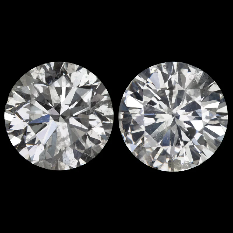 Long Drop Earrings For Evening Wear-2.75ct NATURAL DIAMOND STUD EARRINGS VERY GOOD ROUND BRILLIANT CUT PAIR LOOSE