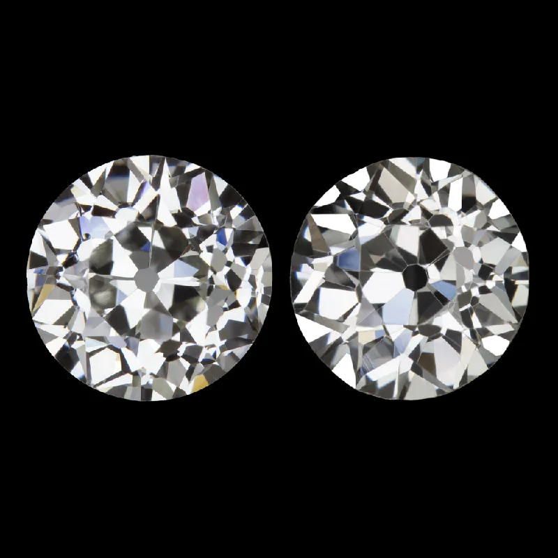 Unique Earrings For Special Gifts-2.19ct OLD EUROPEAN CUT DIAMOND STUD EARRINGS CERTIFIED J VS LOOSE PAIR VINTAGE