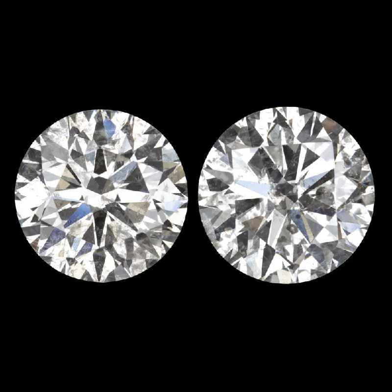 Statement Earrings For Summer Festivals-1.18ct VERY GOOD CUT DIAMOND STUD EARRINGS MATCHING PAIR ROUND BRILLIANT CLASSIC