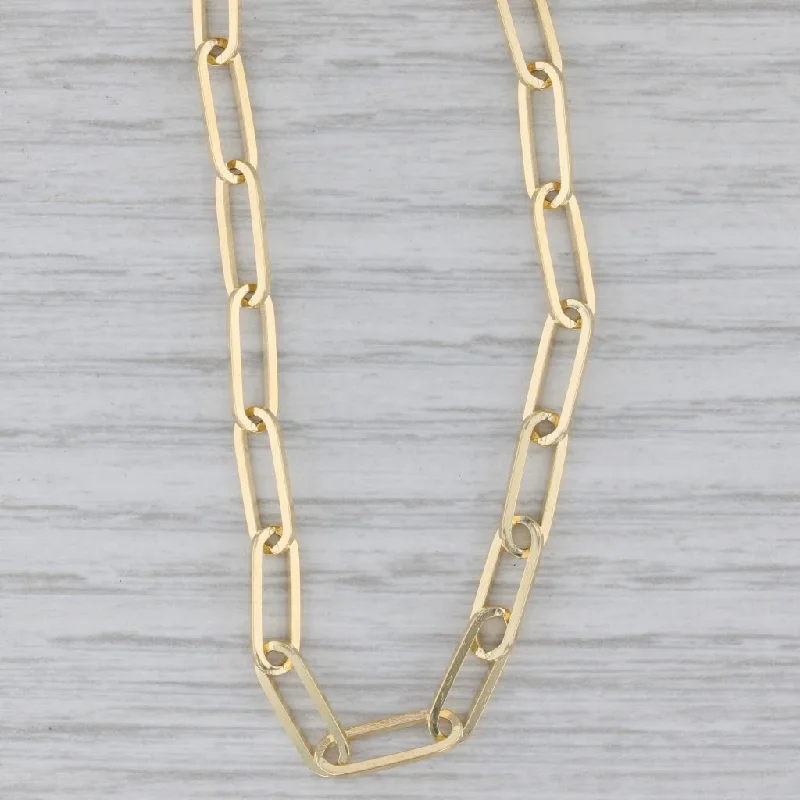 Chunky Necklaces For Bold Style-New Paperclip Necklace 14k Yellow Gold 4.4mm 17.75"