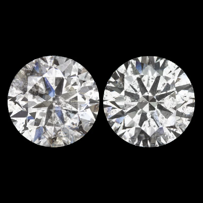 Gold Plated Earrings For Sensitive Ears-4.08c NATURAL DIAMOND STUD EARRINGS VERY GOOD ROUND BRILLIANT CUT PAIR LOOSE 4ct