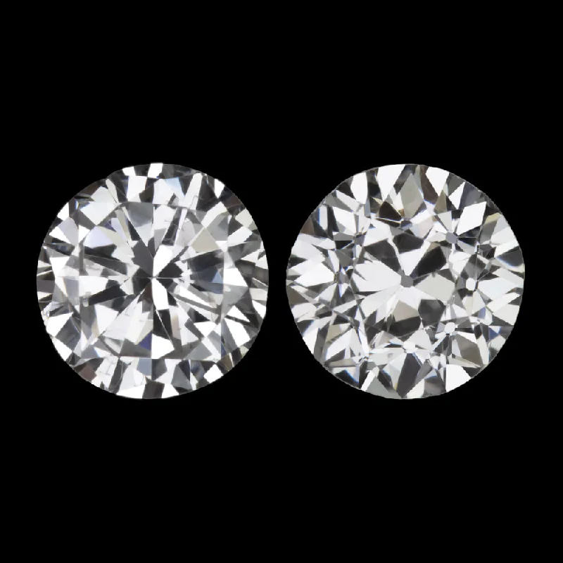 Custom Engraved Earrings-0.75c OLD EUROPEAN CUT DIAMOND STUD EARRINGS F-G SI VINTAGE MATCHING PAIR ESTATE