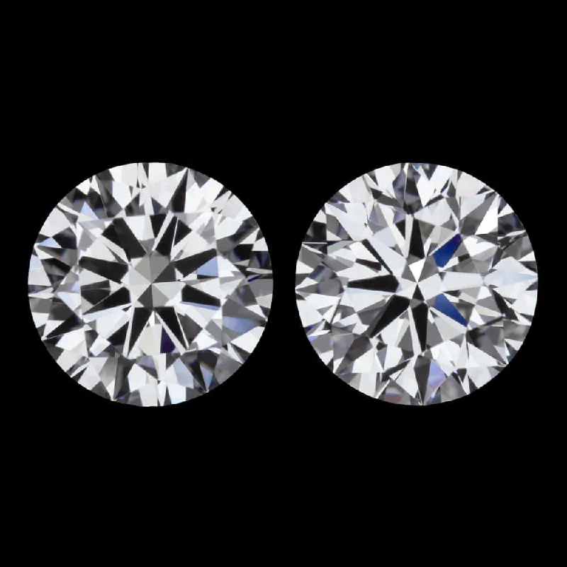 Colorful Earrings For Spring Looks-2.27 CARAT LAB CREATED DIAMOND STUD EARRINGS CERTIFIED E VS1 PAIR IDEAL ROUND