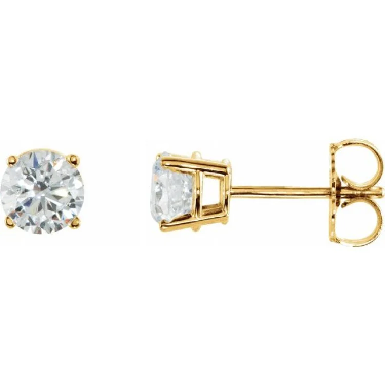 Modern Earrings For Trendy Fashion-14K Yellow 1 CTW Natural Diamond Stud Earrings