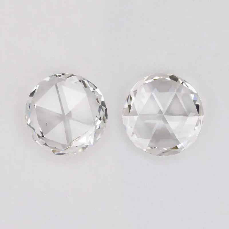 Trendy Earrings For New Year Parties-ROSE CUT DIAMOND PAIR STUD EARRINGS NATURAL ROUND 0.93ct F VS2 5.6mm EARTH MINED