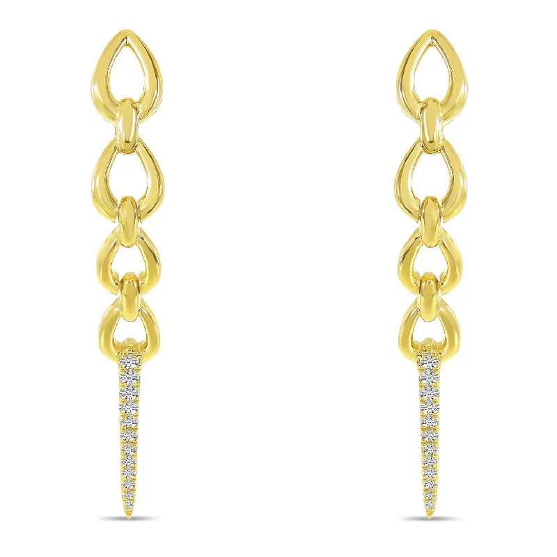 Unique Earrings For Special Anniversaries-LONG CHAIN EARRINGS E10580